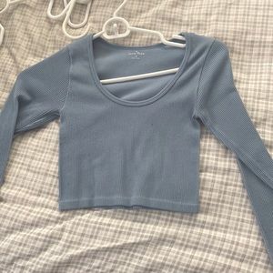 Cropped blue long sleeve, size small, from “Love Tree” boutique
